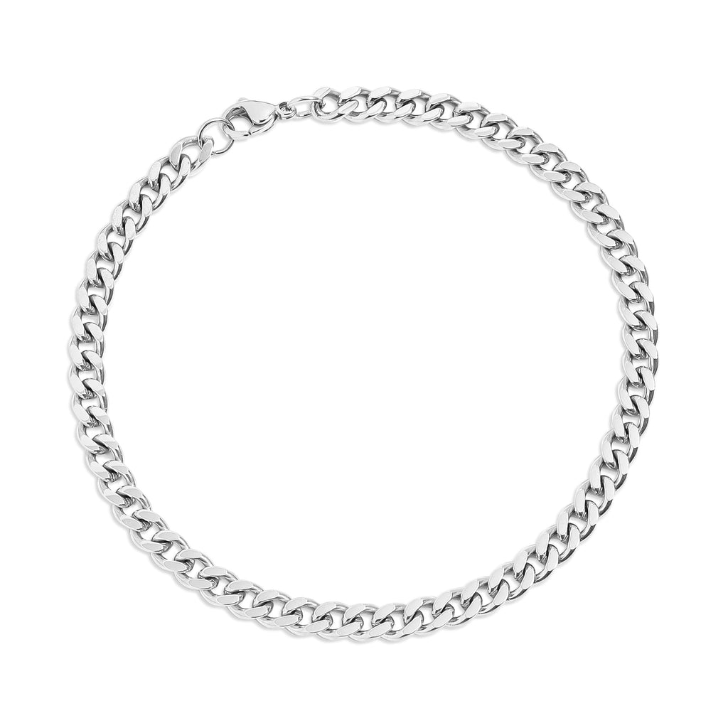 Diamond Cut Curb Chain Stainless Steel Bracelet – Hypoallergenic Flat Link Design - Bracelets | Sunflower Soul Boutique