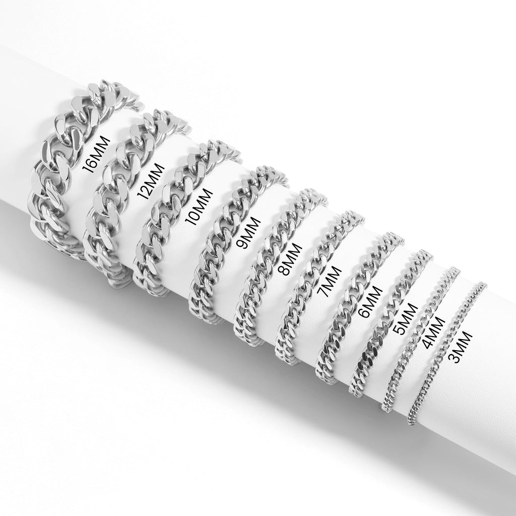 Diamond Cut Curb Chain Stainless Steel Bracelet – Hypoallergenic Flat Link Design - Bracelets | Sunflower Soul Boutique