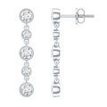 Diamond Dangle Earrings – Lab Grown Diamonds Round Cut in Bezel Setting