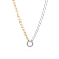 Double Chain Charm Necklace – Mixed Metal Adjustable Layered Jewelry - Charm holder | Sunflower Soul Boutique