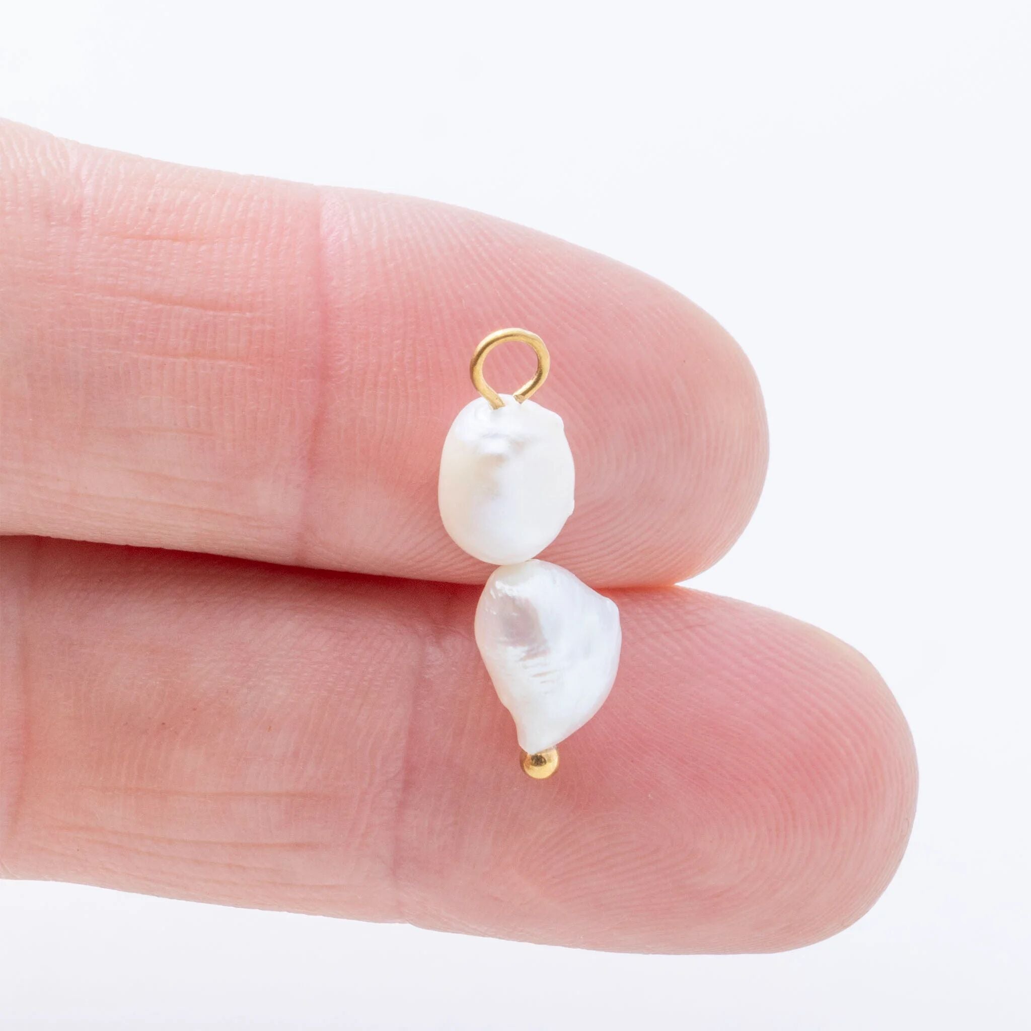 Double Freshwater Charm – Gold Pearl Stacking Jewelry With Refined Design - Charms | Sunflower Soul Boutique
