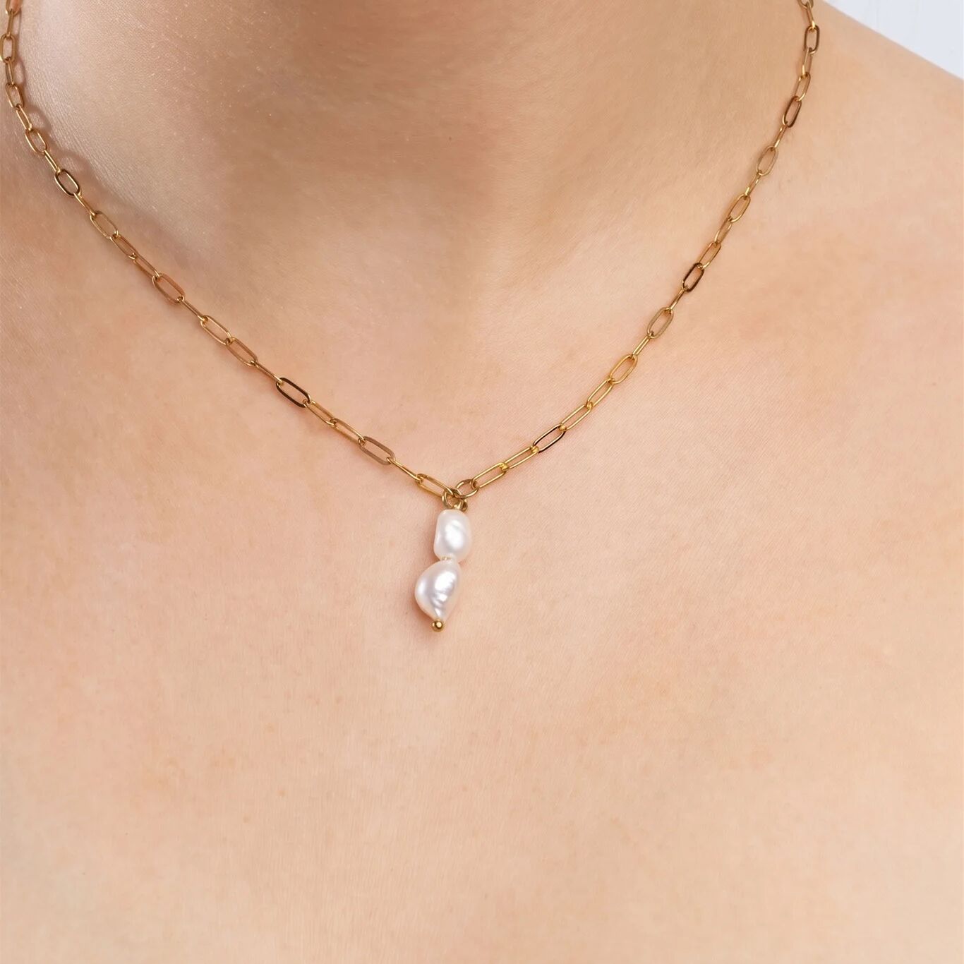 Double Freshwater Charm – Gold Pearl Stacking Jewelry With Refined Design - Charms | Sunflower Soul Boutique