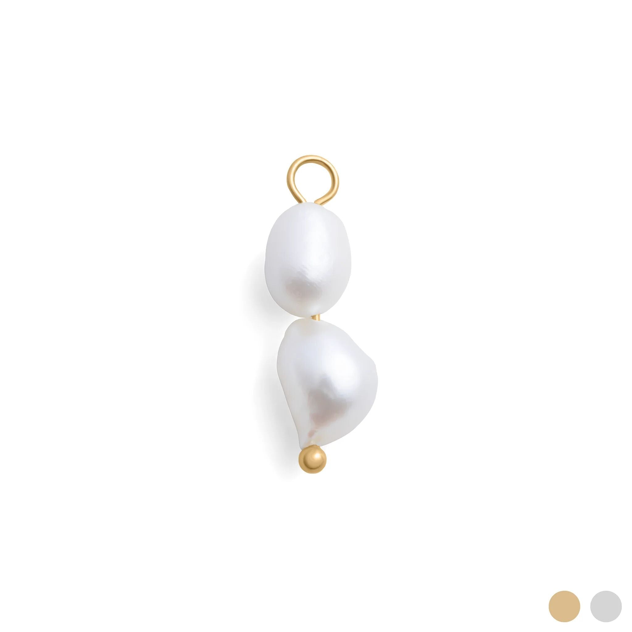 Double Freshwater Charm – Gold Pearl Stacking Jewelry With Refined Design - Charms | Sunflower Soul Boutique