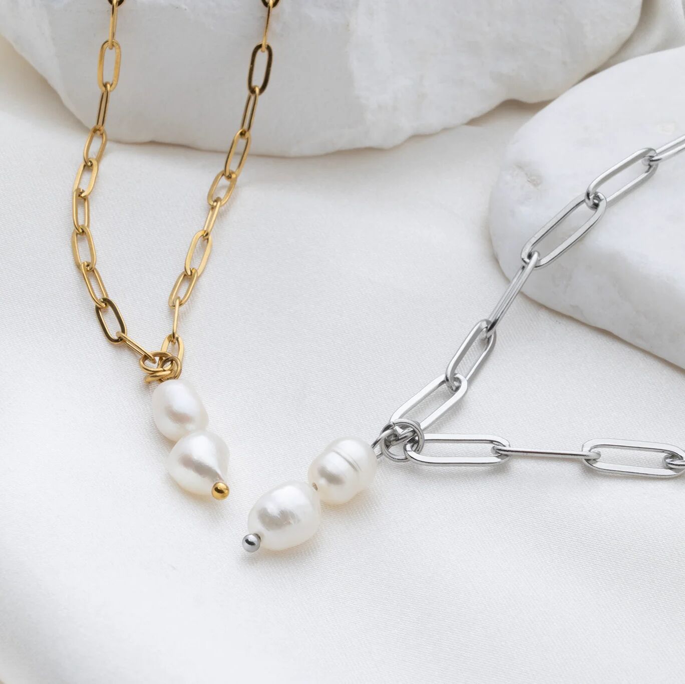 Double Freshwater Charm – Gold Pearl Stacking Jewelry With Refined Design - Charms | Sunflower Soul Boutique