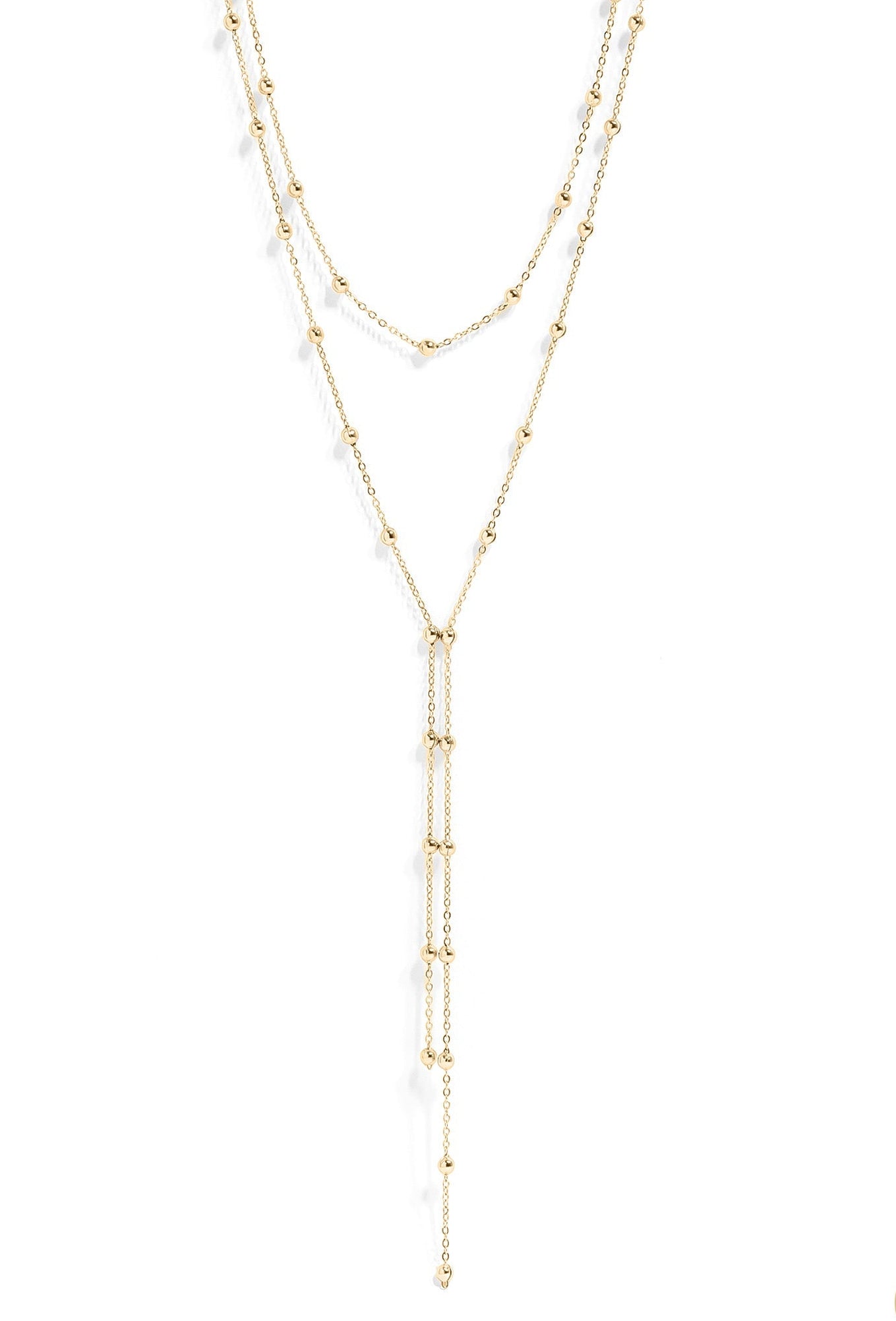 Double satellite lariat necklace 