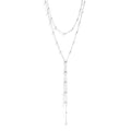 Double satellite lariat necklace stainless steel