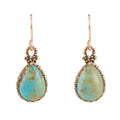 Dreamy Drop Blue Turquoise and Golden Earrings