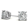 Lab Created Moissanite Earrings – 2.00 CTW 6mm Round Sterling Silver Studs
