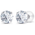 Moissanite Stud Earrings – Certified Round Brilliant 1.00 CTW | 14K White & Yellow Gold
