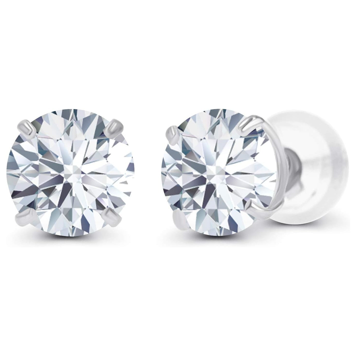 Lab Grown Diamond Earrings – 1 Carat Studs | 14K White & Yellow Gold Studs