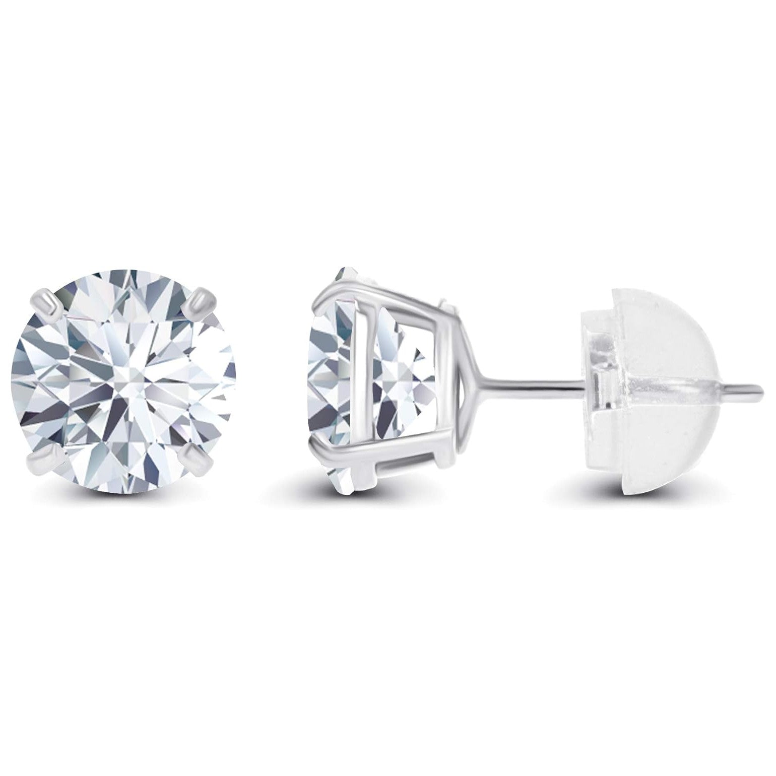 Lab Grown Diamond Earrings – 1 Carat Studs | 14K White & Yellow Gold Studs