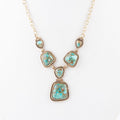 Earth and Sky Blue Turquoise Golden Necklace