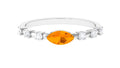 East West Marquise Fire Opal and Diamond Engagement Ring