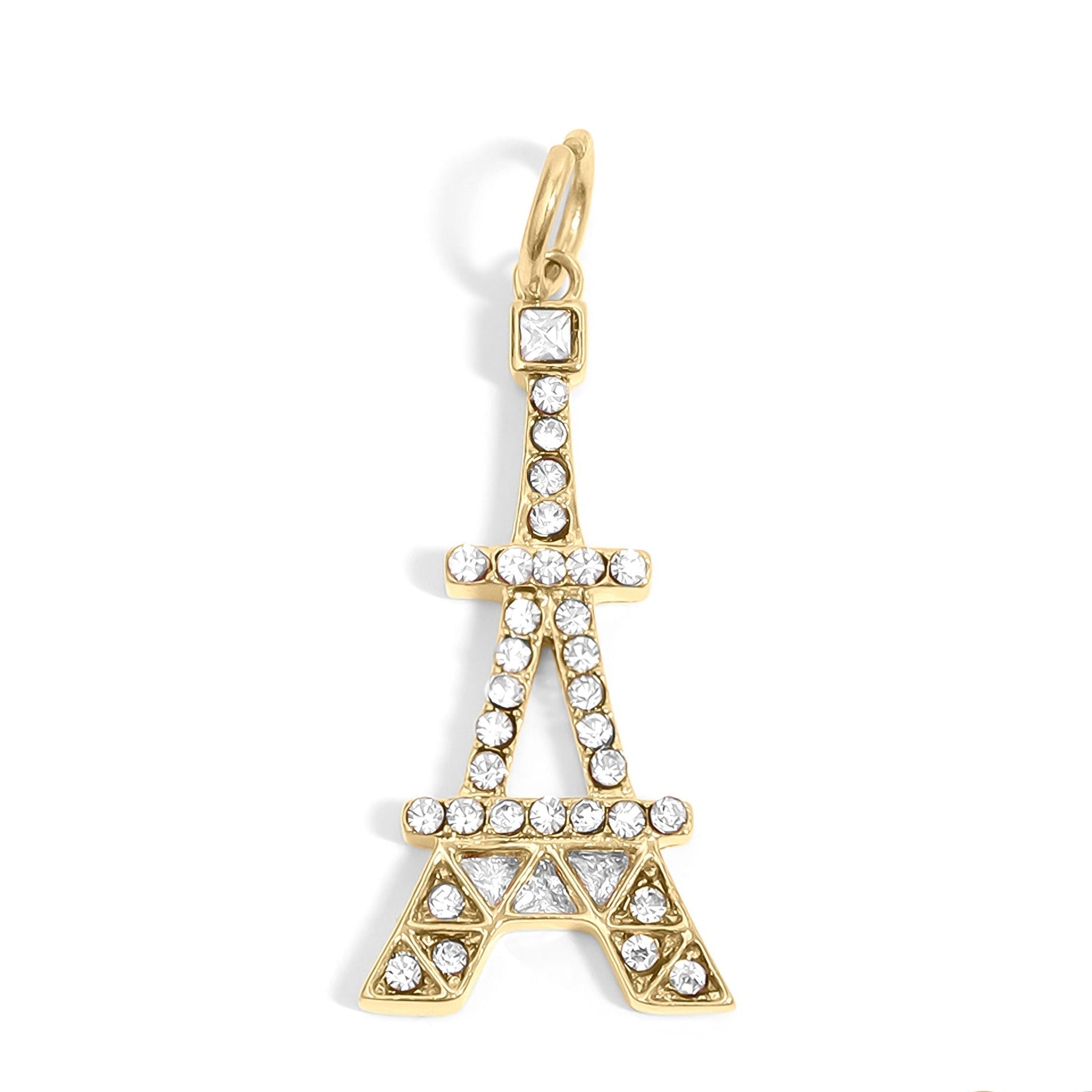 Eiffel Tower Charm 18K Gold Pendant – Hypoallergenic Stainless Steel Jewelry - charm | Sunflower Soul Boutique
