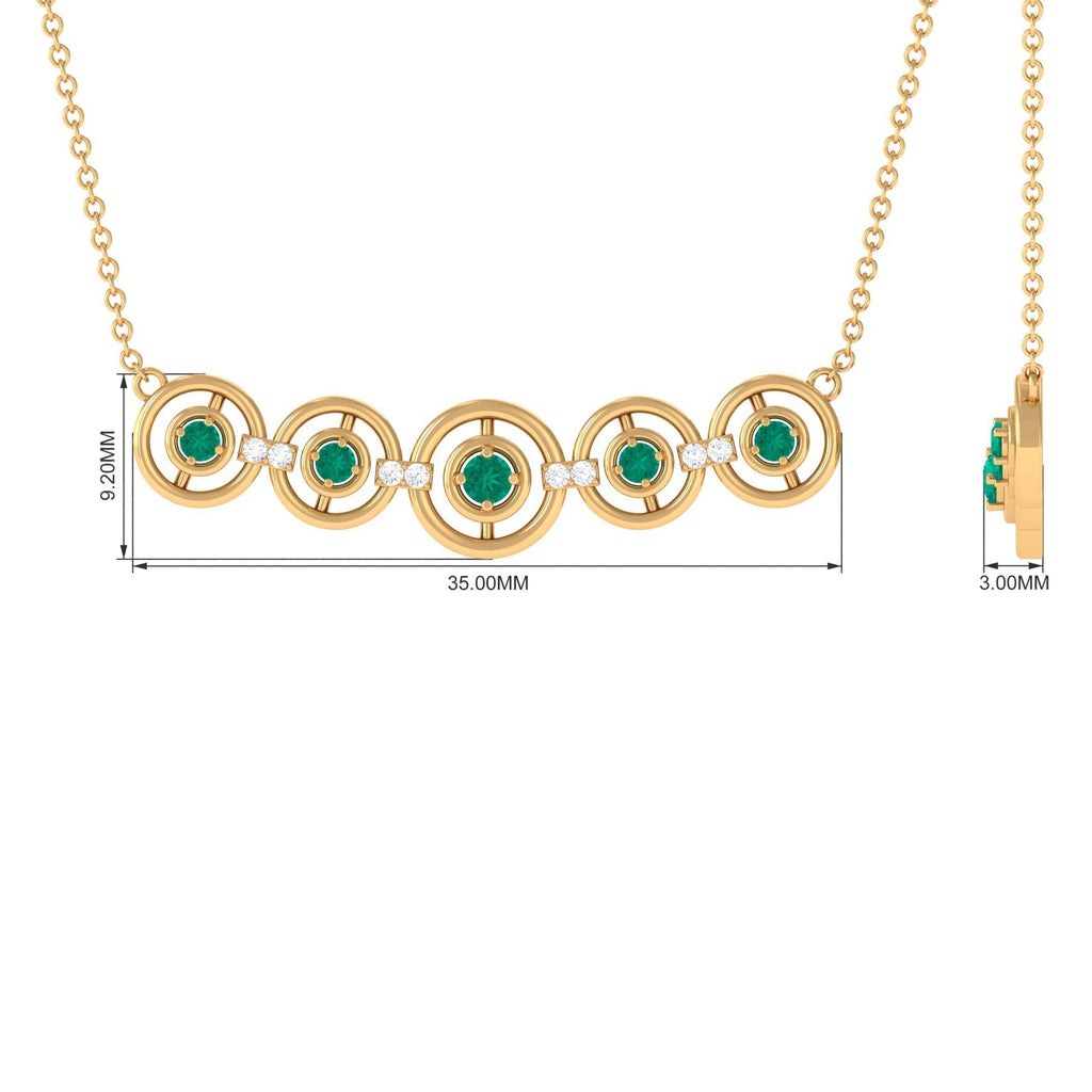 Emerald Bar Necklace – Minimalist Contemporary Jewelry with Diamond Accents