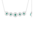 Emerald Bar Necklace – Minimalist Contemporary Jewelry with Diamond Accents