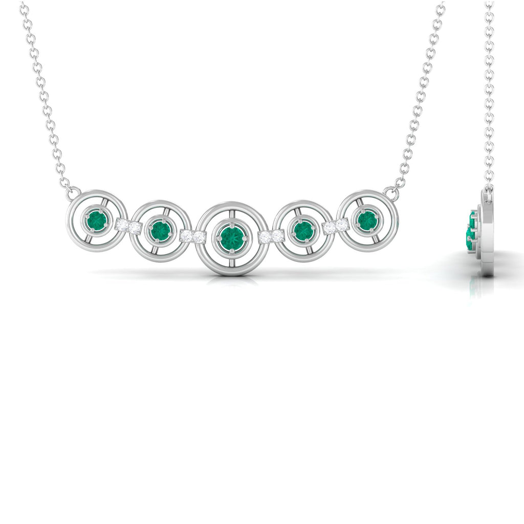Emerald Bar Necklace – Minimalist Contemporary Jewelry with Diamond Accents
