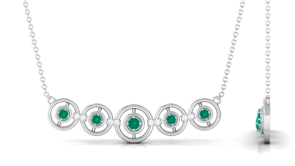 Emerald Bar Necklace – Minimalist Contemporary Jewelry with Diamond Accents