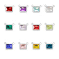 Emerald Birthstone Charm - Stainless Steel Faceted Glass Jewelry Connector - Charms | Sunflower Soul Boutique