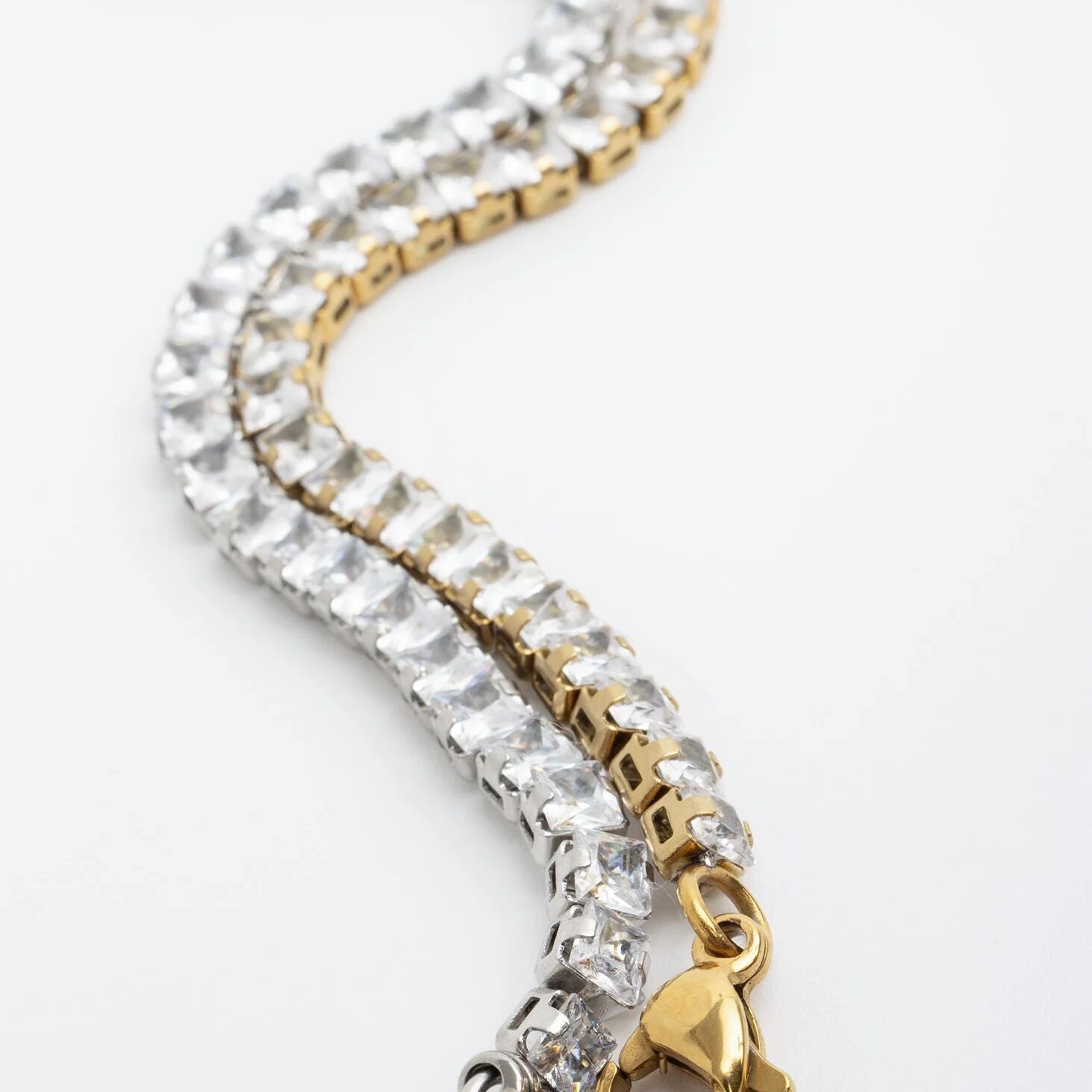 Emerald Cut Tennis Bracelet – 18K Gold PVD Stainless Steel CZ Stone Jewelry - Bracelets | Sunflower Soul Boutique