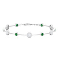 Emerald Diamond Bracelet – Natural Round Cut Emeralds | Bezel Setting Jewelry