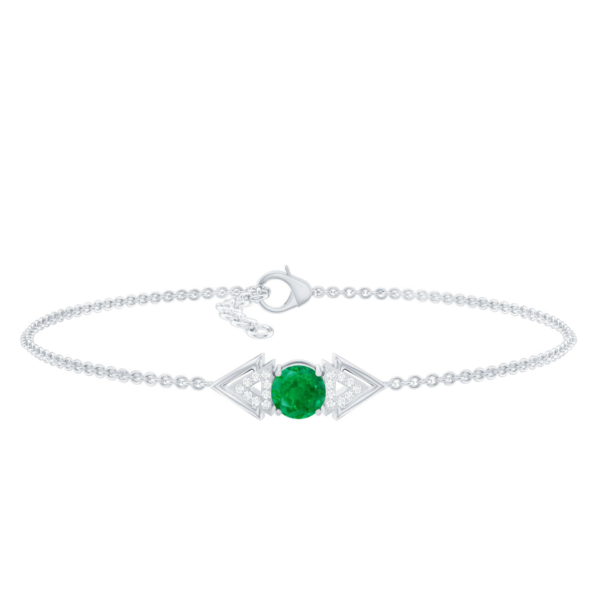 Emerald Diamond Bracelet – Stackable Chain With Sparkling Accents & Modern Style