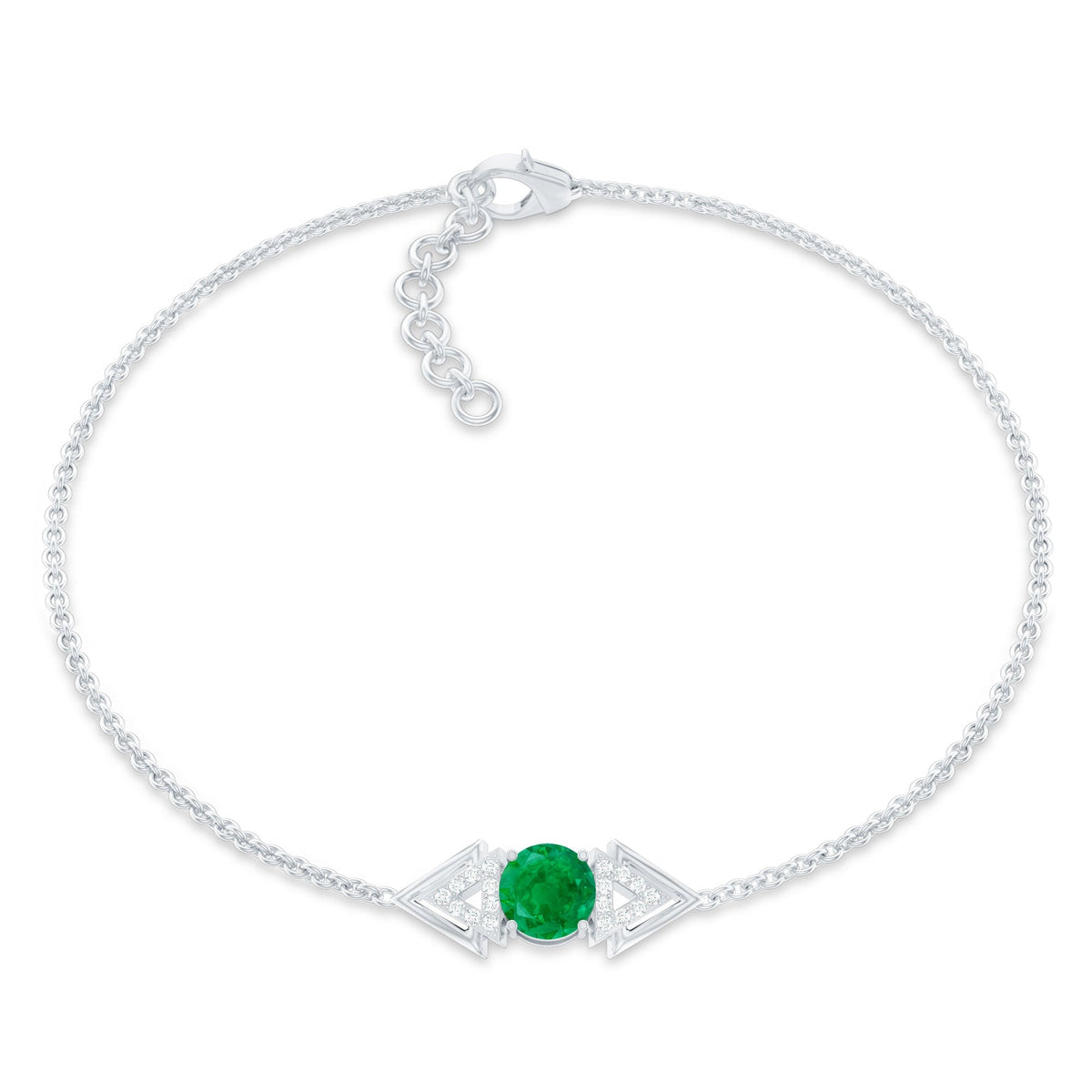 Emerald Diamond Bracelet – Stackable Chain With Sparkling Accents & Modern Style