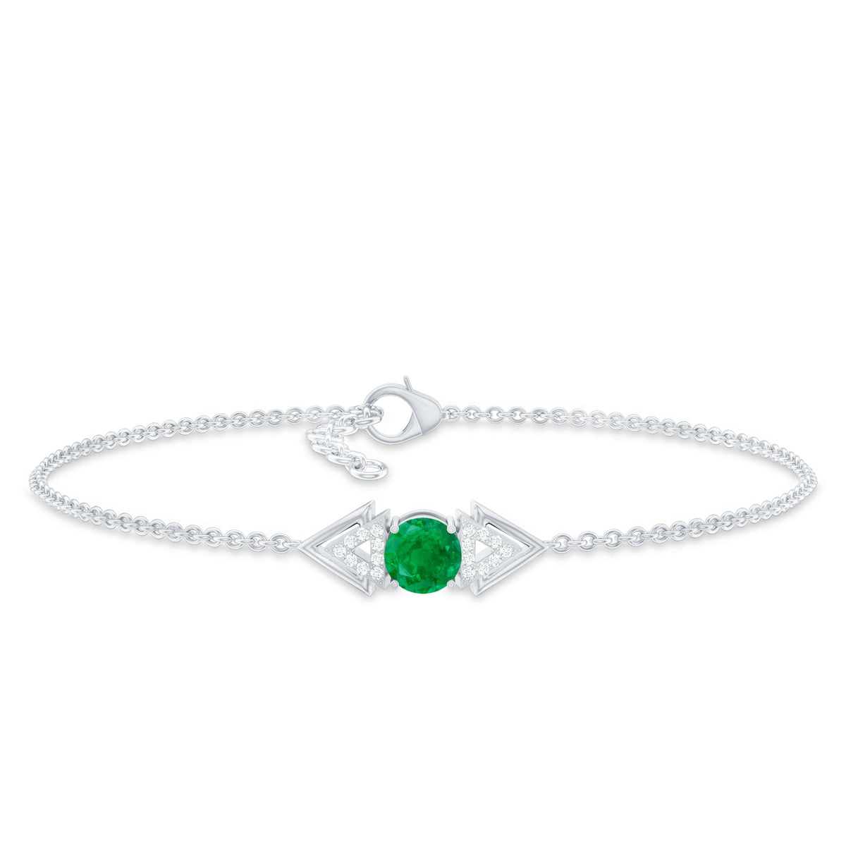 Emerald Diamond Bracelet – Stackable Chain With Sparkling Accents & Modern Style