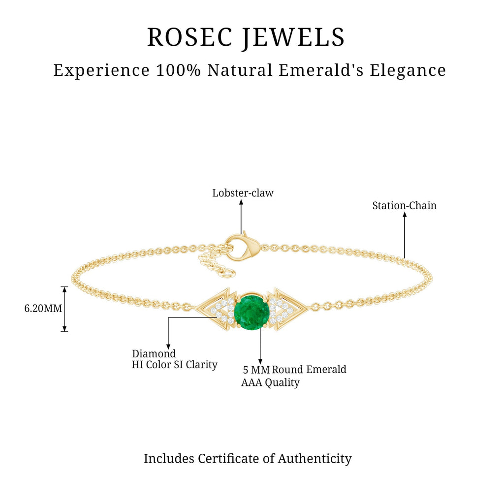 Emerald Diamond Bracelet – Stackable Chain With Sparkling Accents & Modern Style