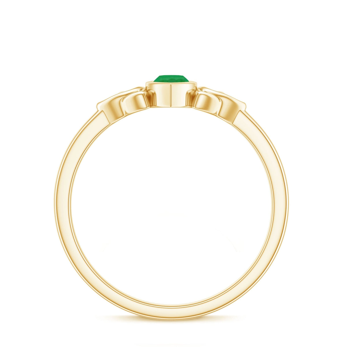 Emerald Engagement Ring – Marquise Cut Natural Emerald With Protective Bezel Setting