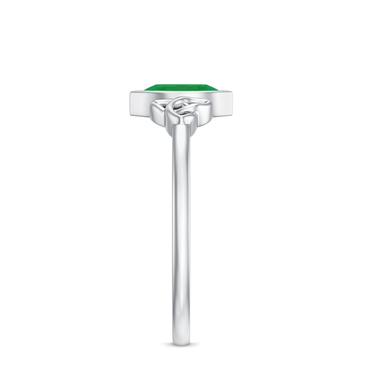 Emerald Engagement Ring – Marquise Cut Natural Emerald With Protective Bezel Setting