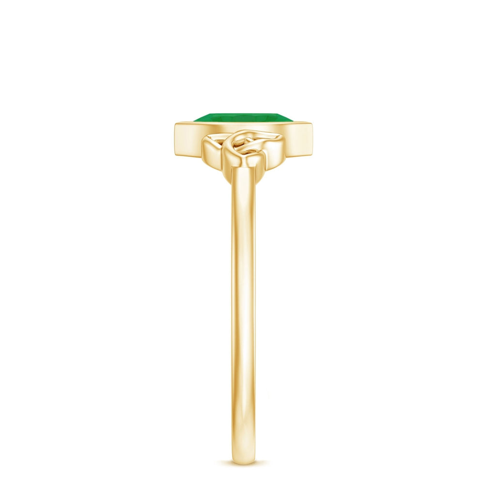 Emerald Engagement Ring – Marquise Cut Natural Emerald With Protective Bezel Setting