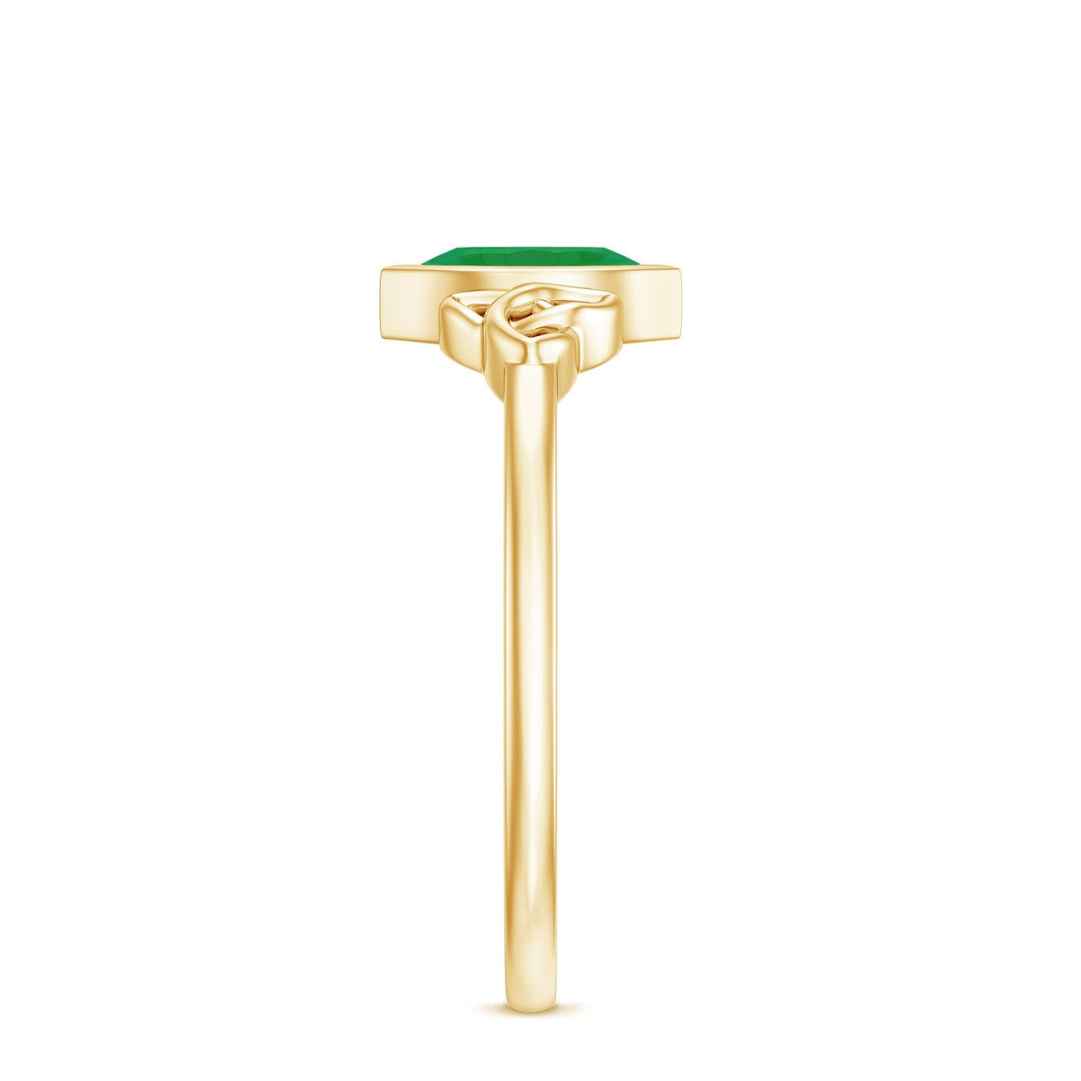Emerald Engagement Ring – Marquise Cut Natural Emerald With Protective Bezel Setting