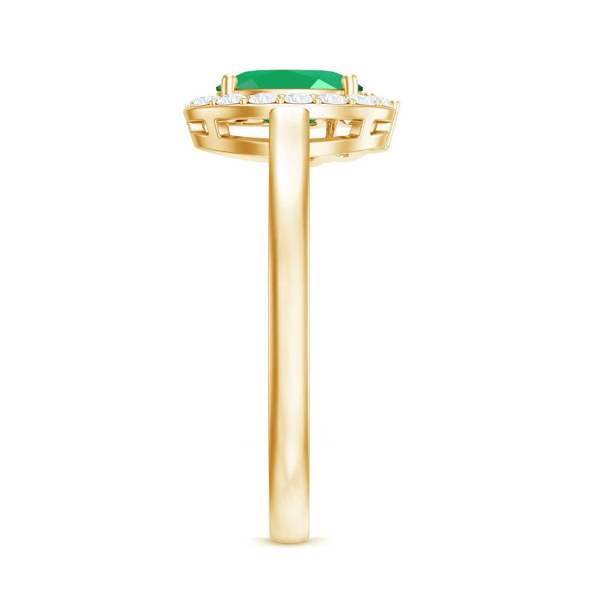 Emerald Engagement Ring – Natural Oval Emerald with Diamond Halo | Rosec Jewels