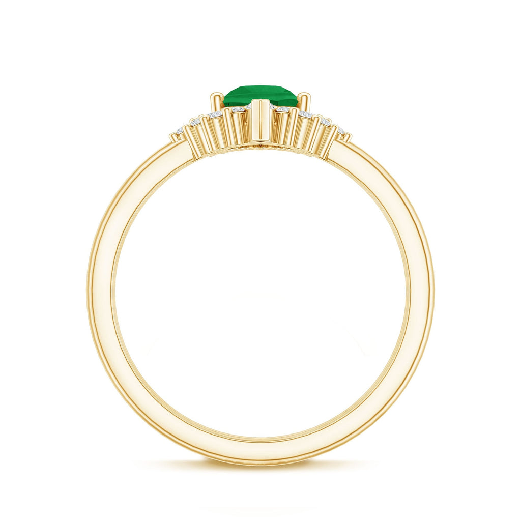 Emerald Engagement Ring Pear Shape – Vibrant Green Emerald & Diamond Wedding Band Set