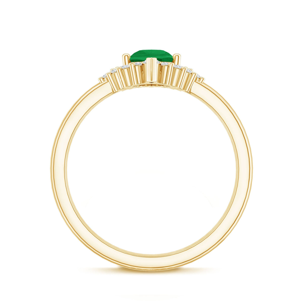 Emerald Engagement Ring Pear Shape – Vibrant Green Emerald & Diamond Wedding Band Set
