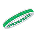 Emerald Eternity Band – Princess Cut Channel Set Ring With Structured Design