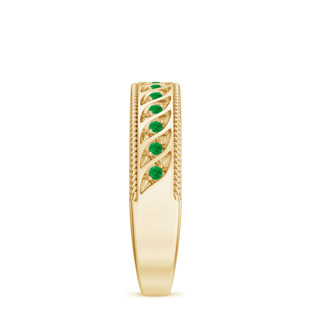 Emerald Eternity Band – Vintage Inspired Half Eternity Ring With AAA Quality Emerald