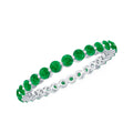 Emerald Eternity Band – Women's Floating Emerald Band with Round Cut AAA Grade Stones