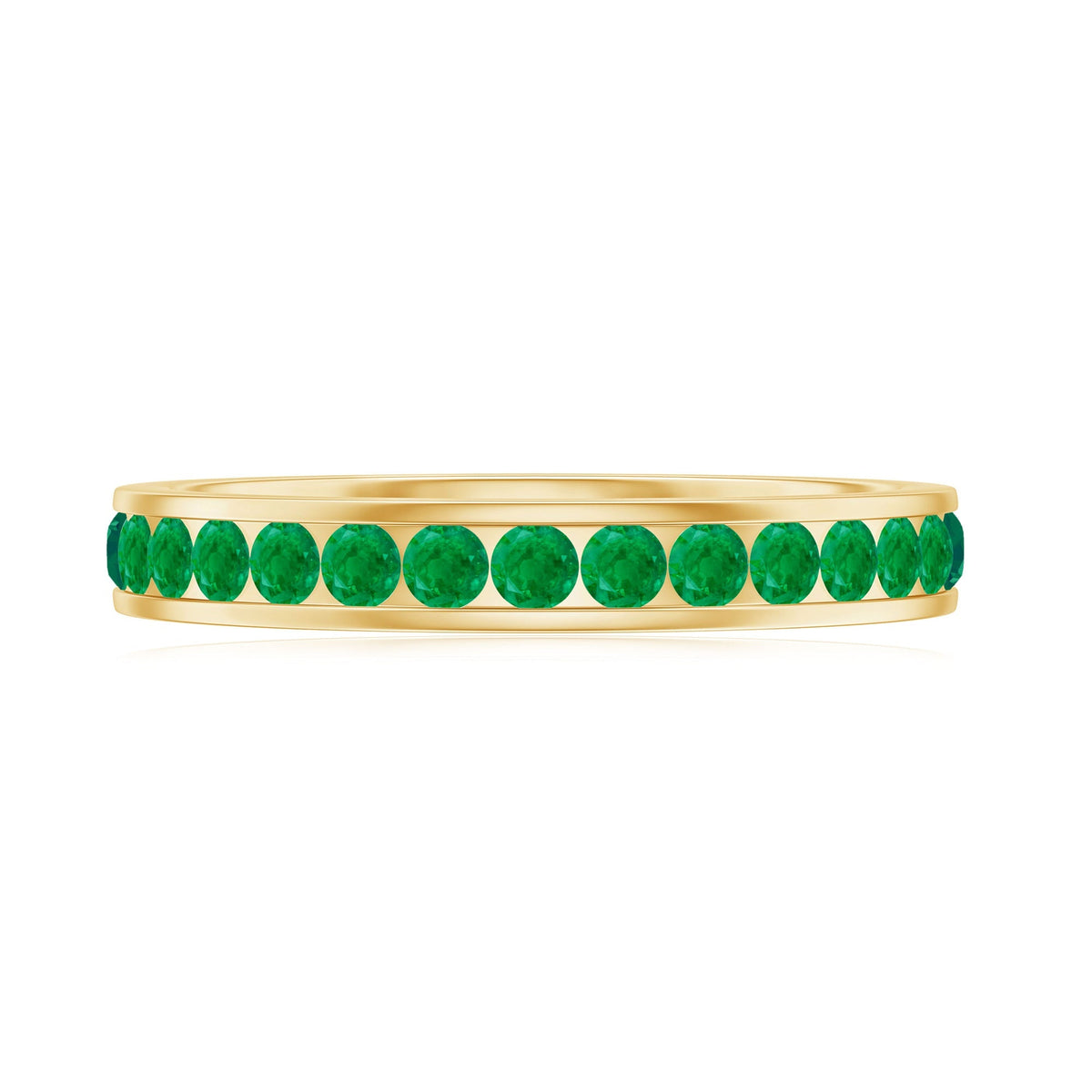 Emerald Eternity Ring – Channel Set Full Eternity Band with AAA Quality Emeralds