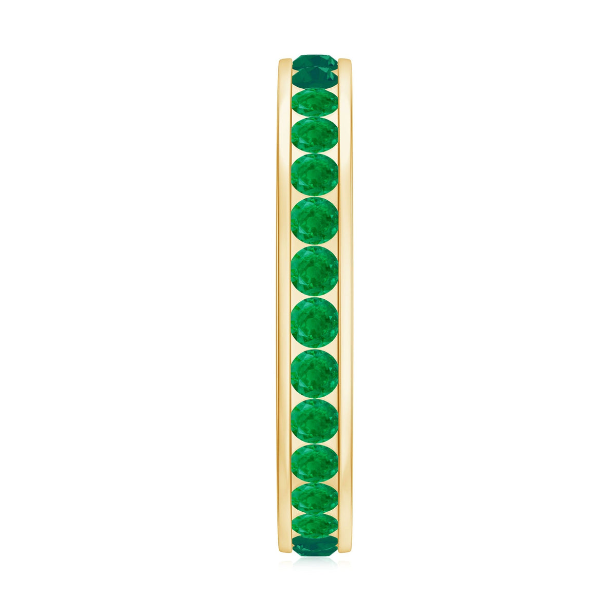 Emerald Eternity Ring – Channel Set Full Eternity Band with AAA Quality Emeralds