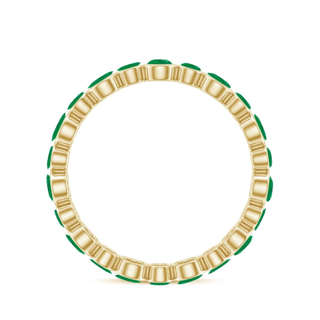 Emerald Eternity Ring - Full Eternity Band With AAA Quality Bezel Setting Stones