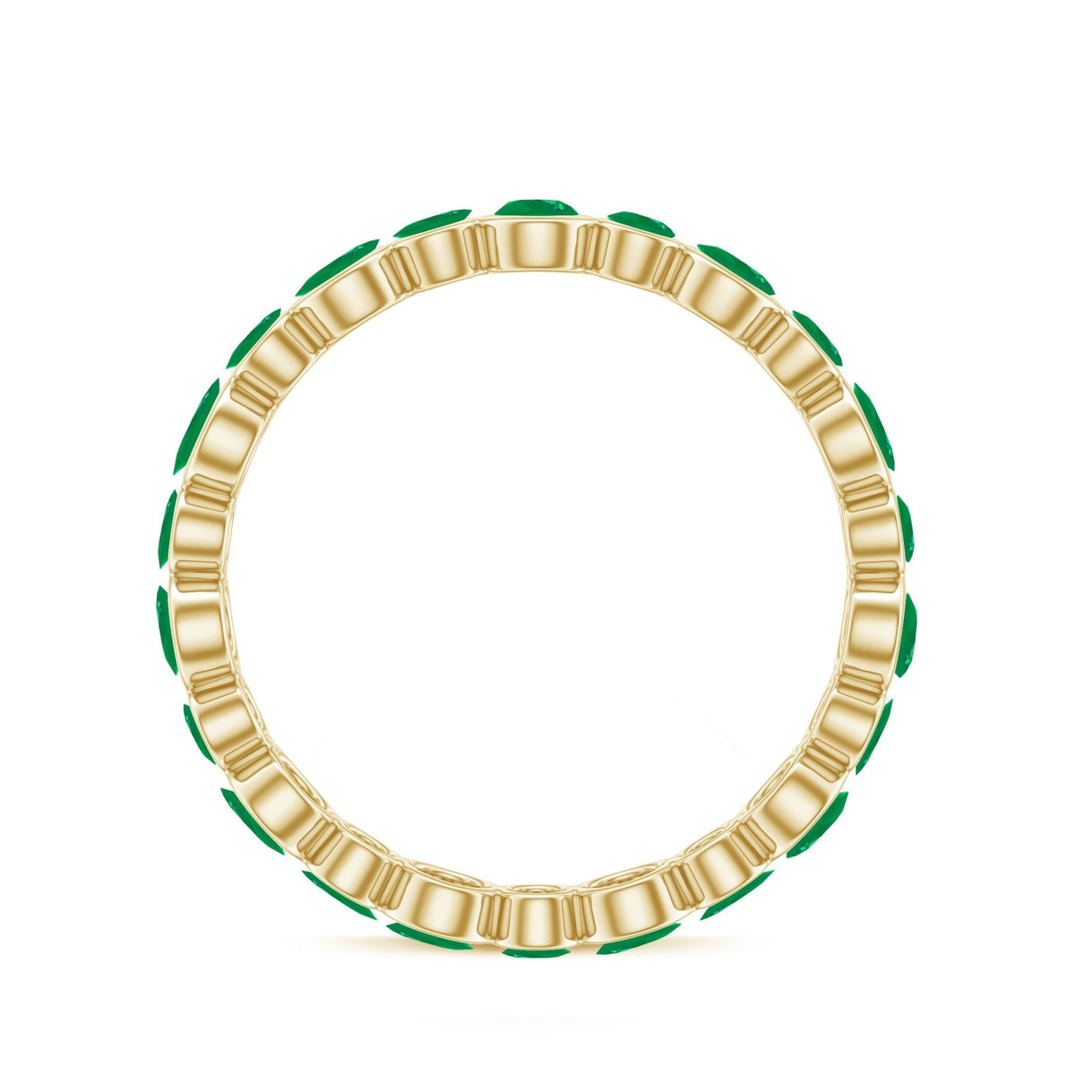 Emerald Eternity Ring - Full Eternity Band With AAA Quality Bezel Setting Stones