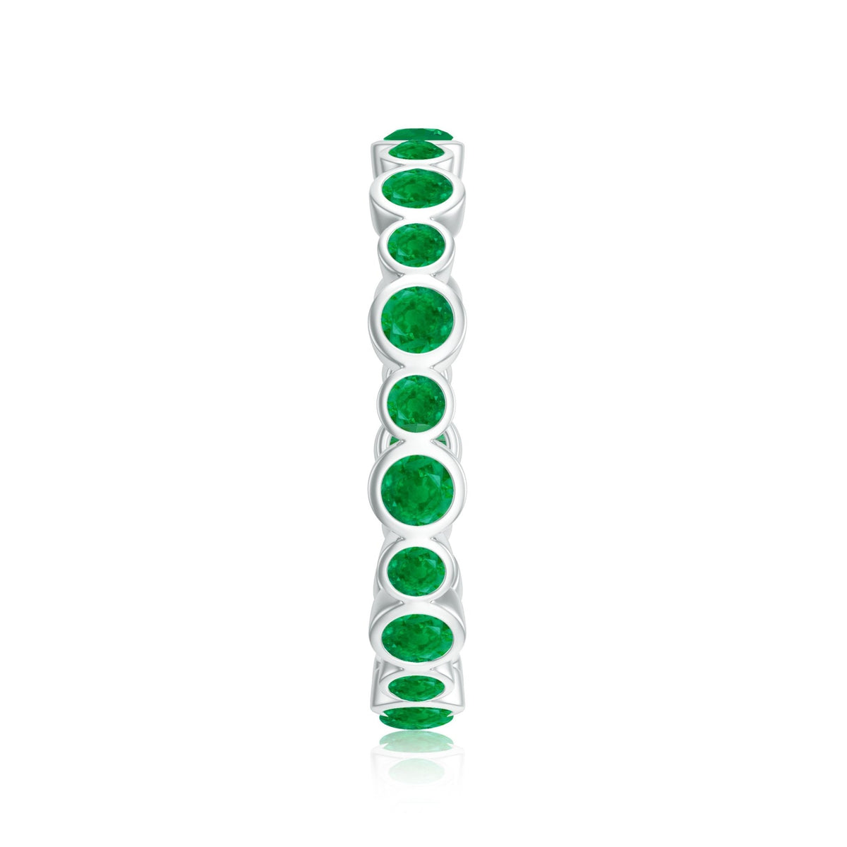 Emerald Eternity Ring - Full Eternity Band With AAA Quality Bezel Setting Stones