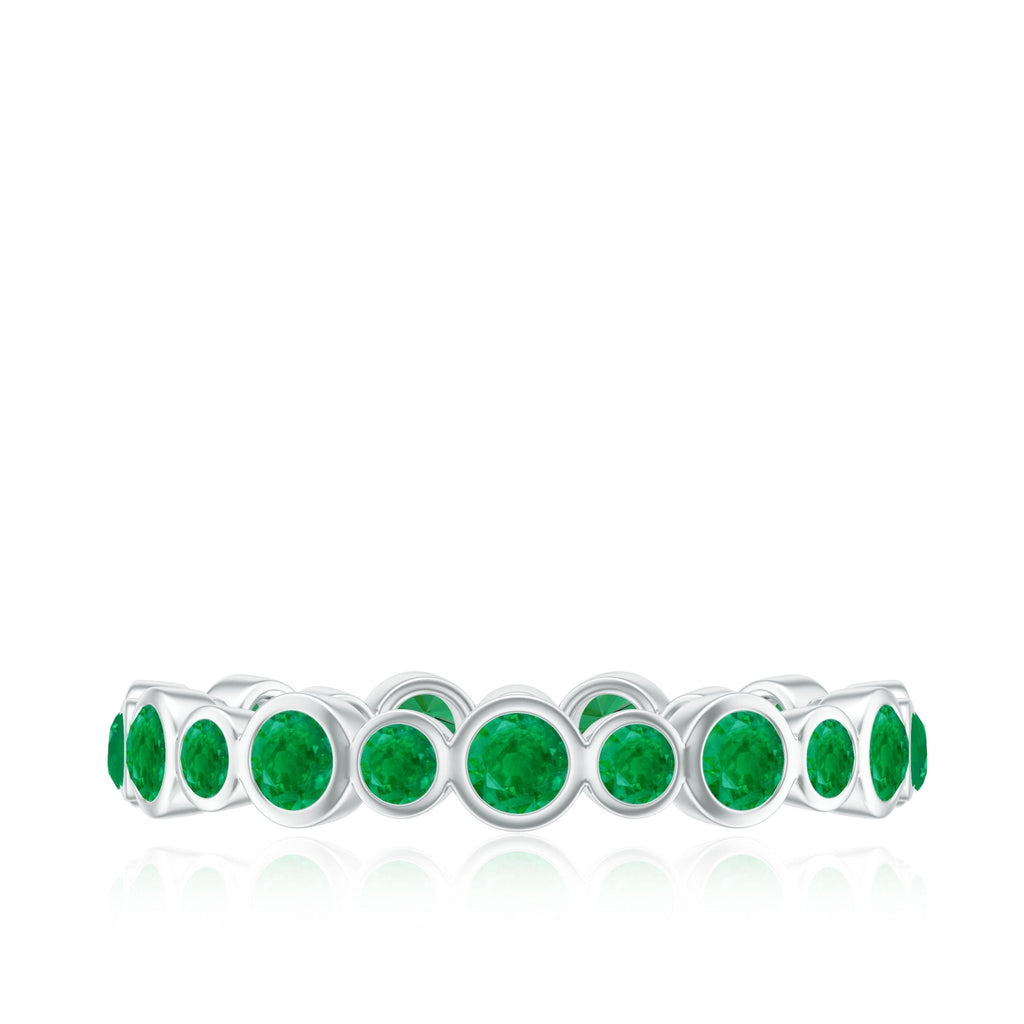 Emerald Eternity Ring - Full Eternity Band With AAA Quality Bezel Setting Stones
