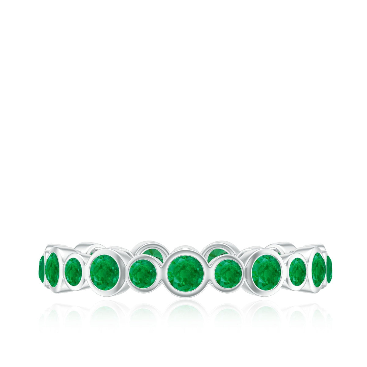 Emerald Eternity Ring - Full Eternity Band With AAA Quality Bezel Setting Stones