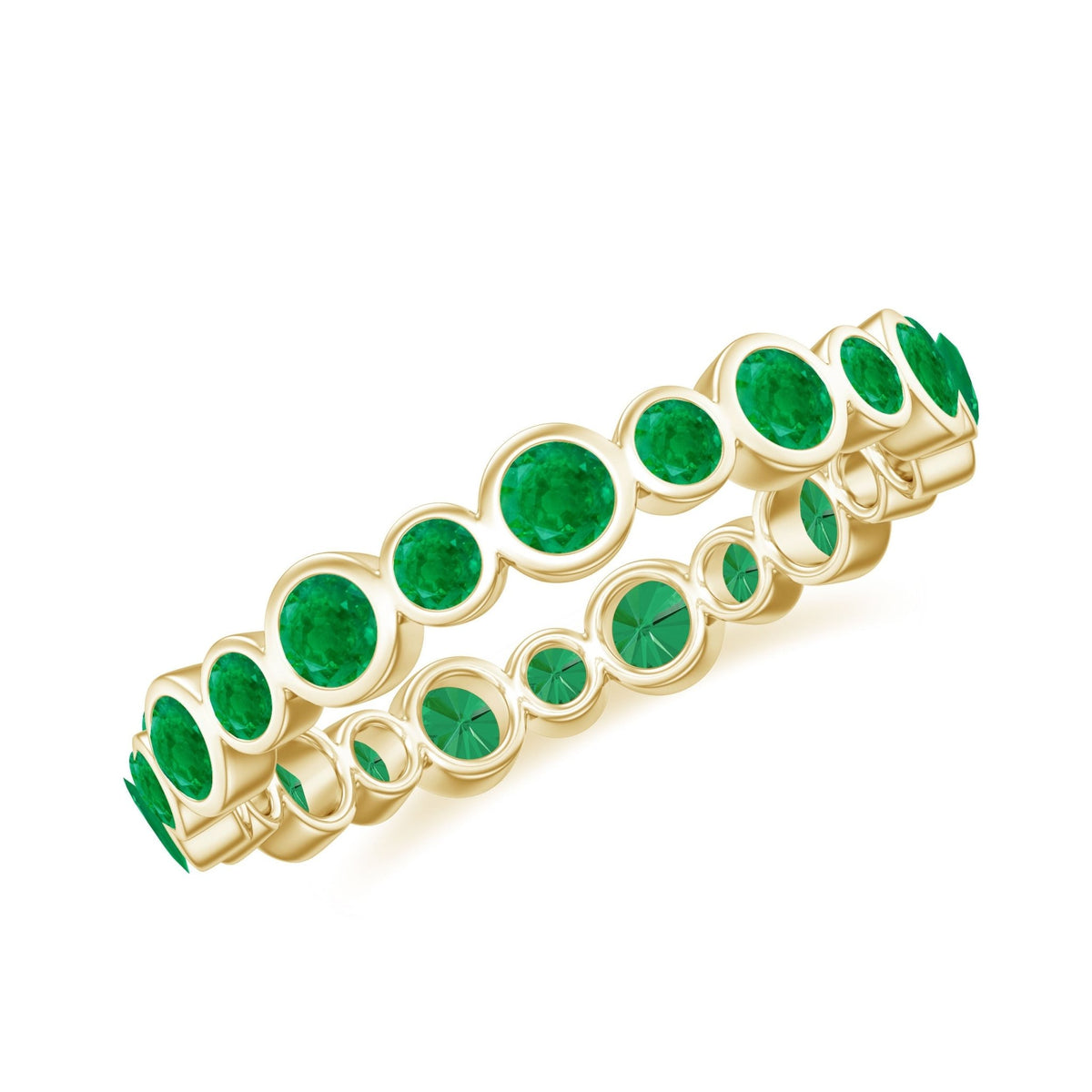 Emerald Eternity Ring - Full Eternity Band With AAA Quality Bezel Setting Stones