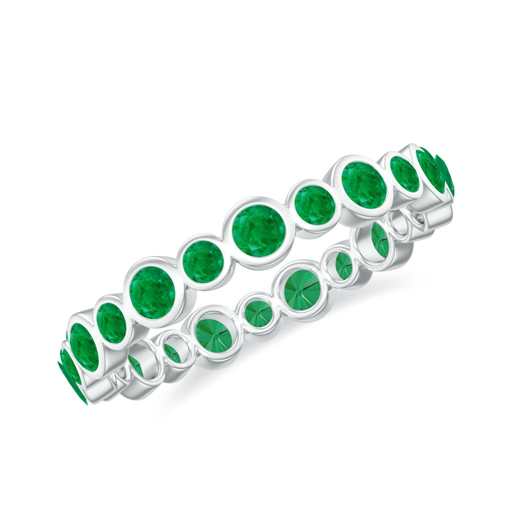 Emerald Eternity Ring - Full Eternity Band With AAA Quality Bezel Setting Stones