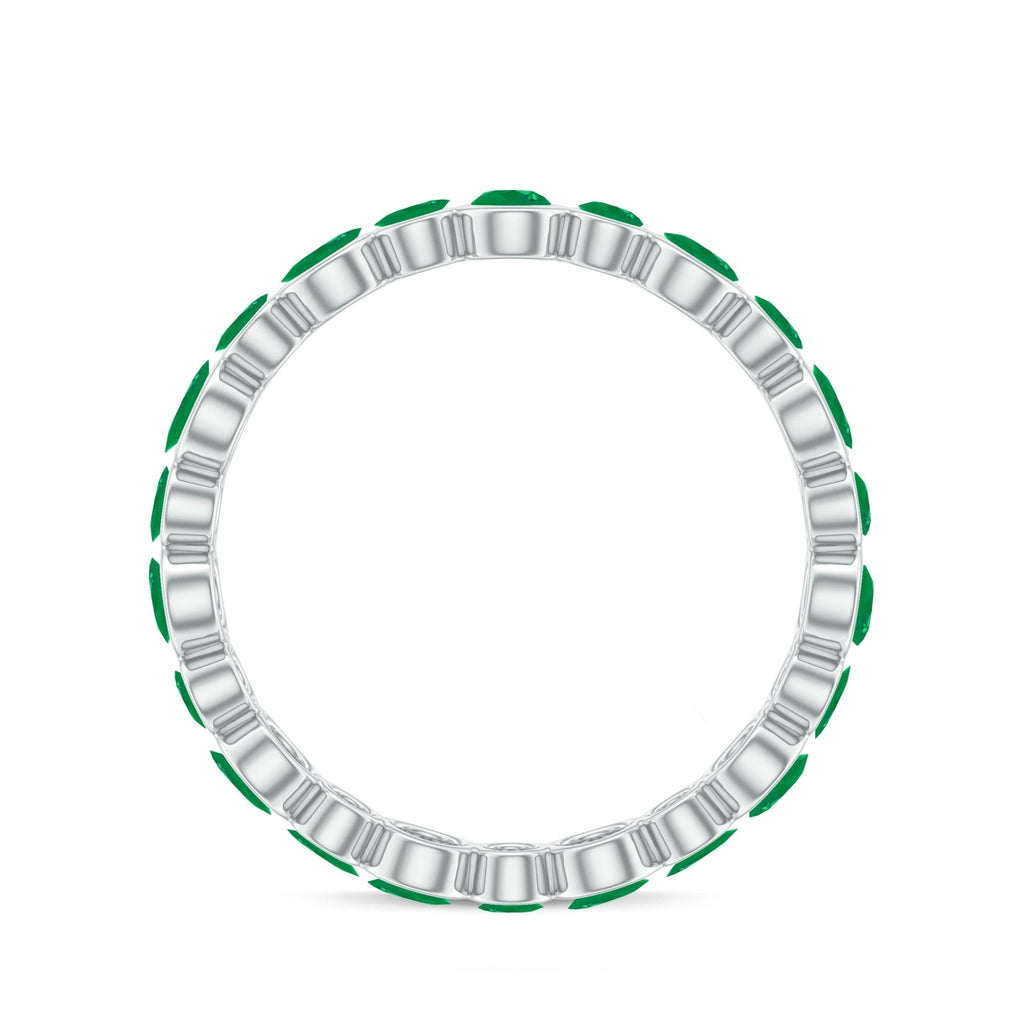 Emerald Eternity Ring - Full Eternity Band With AAA Quality Bezel Setting Stones