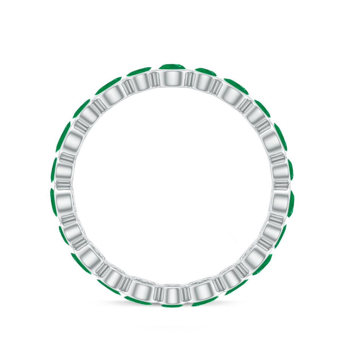 Emerald Eternity Ring - Full Eternity Band With AAA Quality Bezel Setting Stones